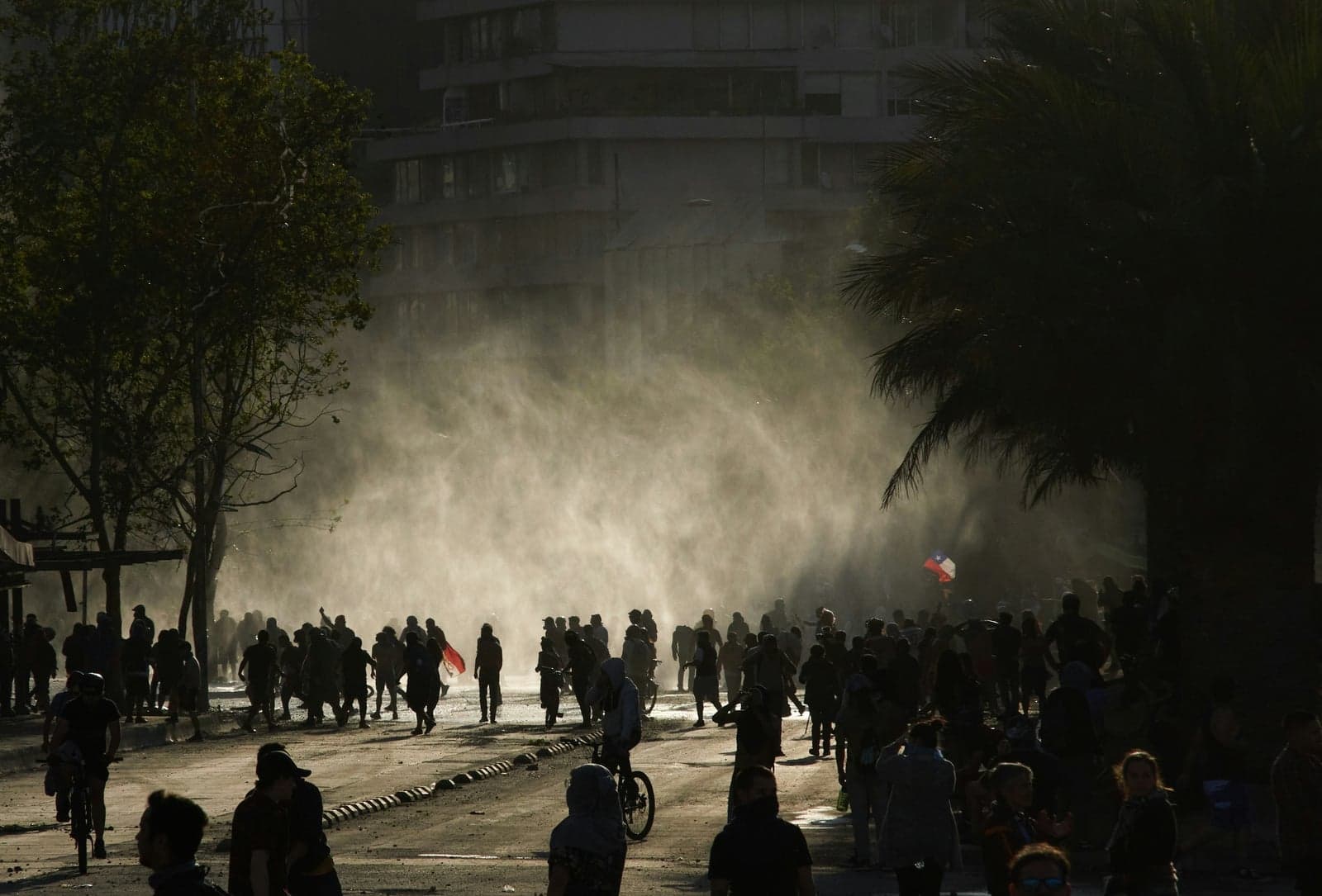 Picture of people demonstrating in daytime